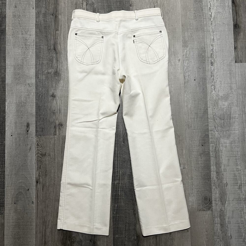 VTG Levi's Action Slacks White Boot Cut Disco Rockabilly Pants 1980s USA Sz 35